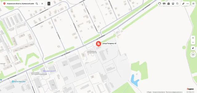 Нежилое здание «здание свинарника» площадью 1494,1 кв.м., кадастровый номер 43:14:020225:104, количество этажей – 2, в том числе подземных – 0, расположенное по адресу: Кировская область, Куменский район, пгт Кумены, ул. Гагарина, д.42