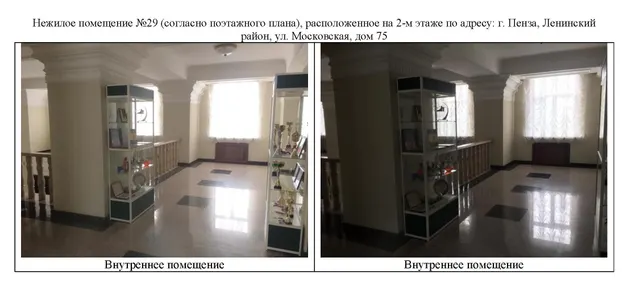 Часть нежилого помещения общей площадью 1 кв.м. нежилого помещения № 29, расположенного на 2-м этаже по адресу: г. Пенза, ул. Московская, д. 75