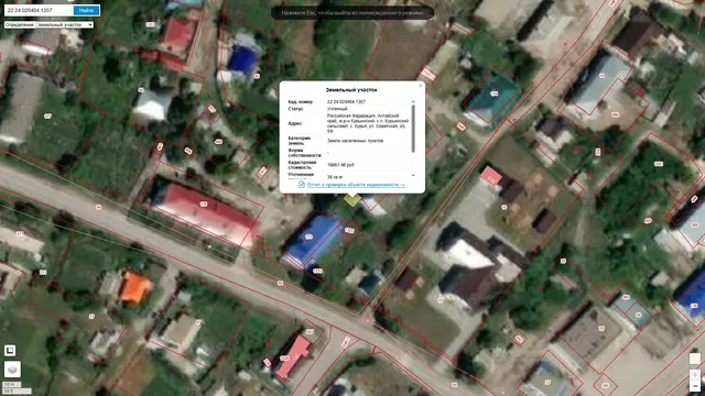 Земельный участок с кадастровым номером: 22:24:020404:1357