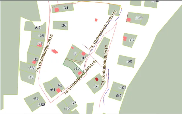 Газопровод низкого давления, протяженность 78 м, кадастровый номер 74:10:0000000:2961