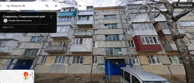 Двухкомнатная квартира площадью 43,4 кв.м, кадастровый номер 26:12:010303:1377, местоположение: Ставропольский край, г.о город Ставрополь, г. Ставрополь, ПР-Т Юности, д. 18, кв. 25