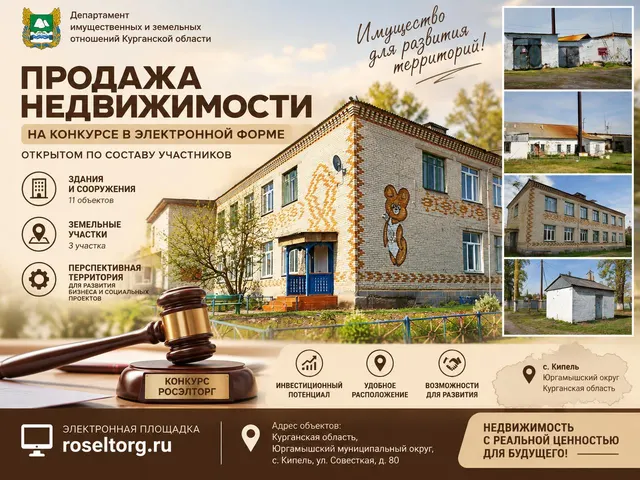 Объекты недвижимого имущества, расположенные на земельных участках по адресу: Курганская область, Юргамышский район, с. Кипель, ул. Советская, д. 80