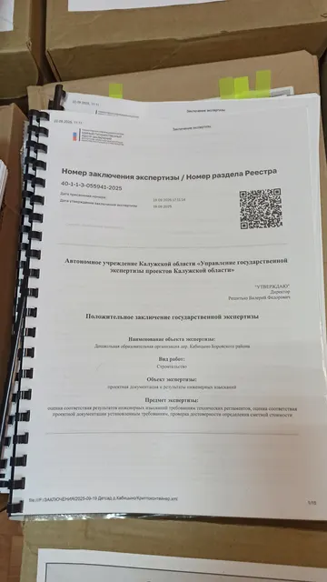 Проектная документация "Дошкольная организация дер.Кабицыно Боровского района"