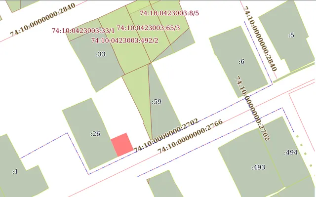 Газопровод низкого давления, протяженность 339 м, кадастровый номер 74:10:0000000:2702