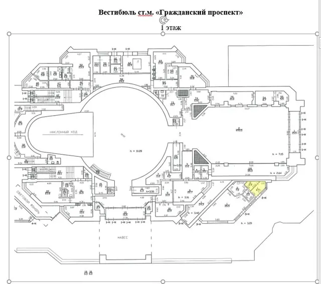нежилое помещение 2-Н (ч.п. 1, 2) площадью 7,6 кв. м., расположенное  по адресу: Санкт-Петербург, Гражданский проспект, дом 116, корпус 1, литера А, кадастровый номер 78:10:0005549:3015