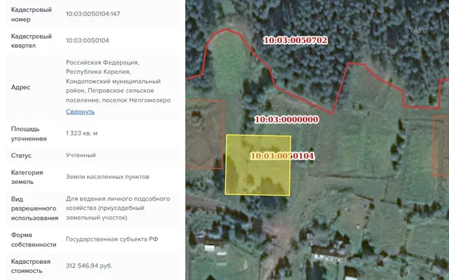 Лот №1. Право заключения договора аренды земельного участка из земель населенных пунктов, имеющего кадастровый номер 10:03:0050104:147