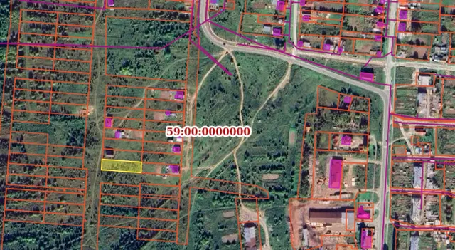 Земельный участок с кадастровым номером 59:39:0010309:77,  площадь 1496 кв.м.
