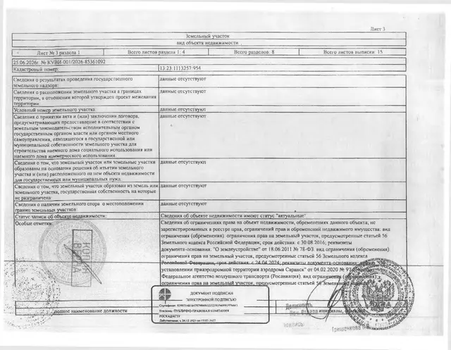 Земельный участок площадью 890+/-10 кв.м.