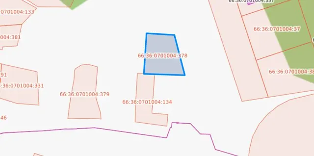 Земельный участок с кадастровым номером 66:36:0701004:378