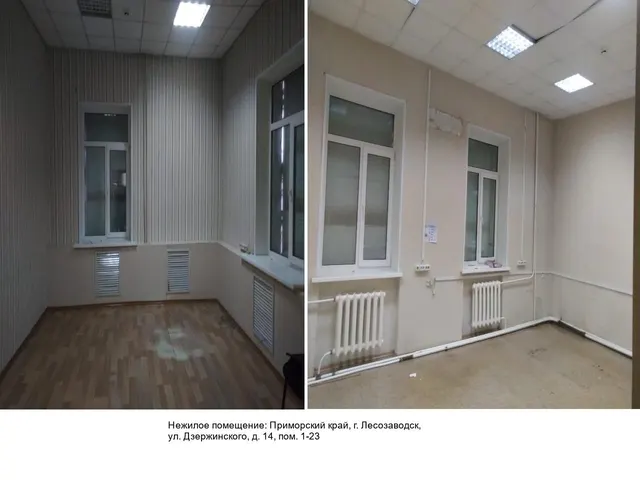 Нежилое помещение с кадастровым номером 25:30:010201:2945 площадью 302,2 кв.м, расположенное по адресу: Приморский край, г. Лесозаводск, ул. Дзержинского, д. 14, пом. 1-23